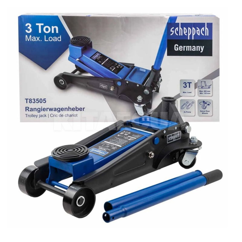 Домкрат гідравлічний підкатний до 3т (135-465мм) SCHEPPACH (SCH-T83505)