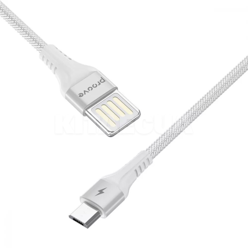 Кабель USB Micro USB 2.4A 1м Double Way Weft білий PROOVE (508770003) - 3