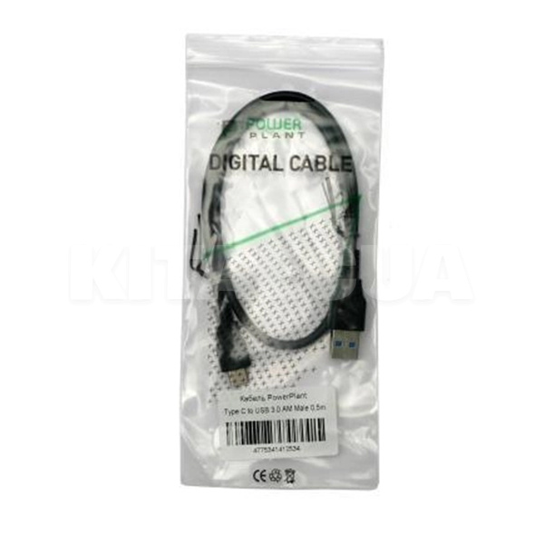 Кабель USB AM - Type-C 0.5м черный PowerPlant (KD00AS1253) - 2
