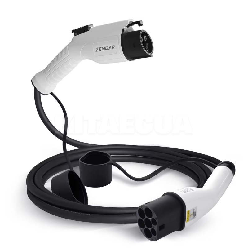 Зарядний кабель для електромобіля 7.4 кВт 32А 1-фаза 3м TYPE 2 (станція) - Type 1 (американське авто ZENCAR (TYPE1-TYPE2)