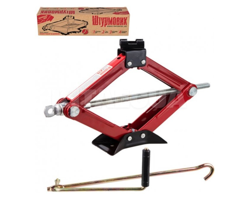 Домкрат механический ромбовидный 2т (104мм-390мм) ШТУРМОВИК (BBC-2000-ШТУРМОВИК) - 2