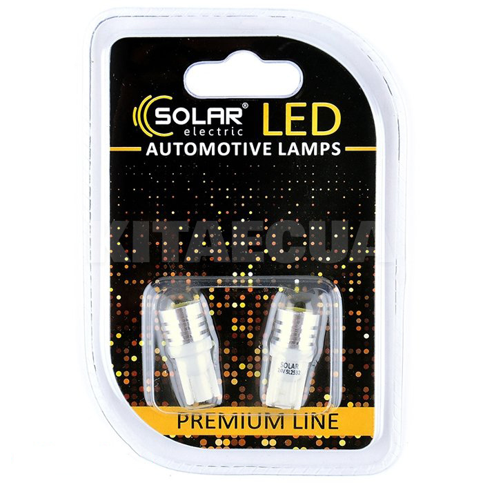 LED лампа для авто Premium Line W2.1x9.5d 1W 6500K (комплект) Solar (SL2532)