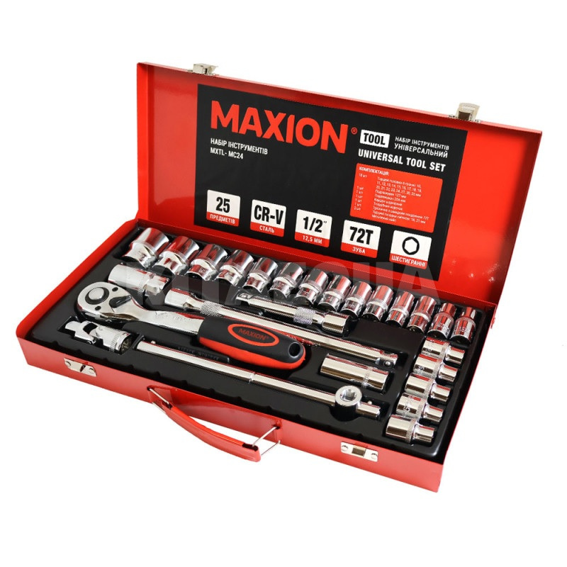 Набор инструментов 1/2" 25 предметов Cr-V MAXION (MXTL- MC24) - 3