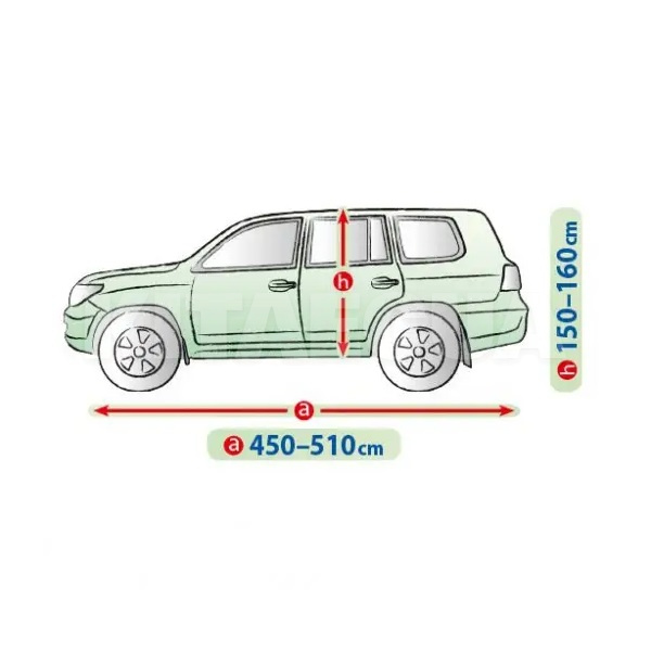 Тент на авто Perfect Garage XL 510х148х160 см джип/минивен Kegel-Blazusiak (5-4656-249-4030) - 2