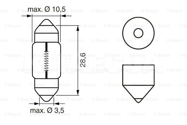Лампа накаливания 12V 10W Pure Light Bosch (BO 1987302227) - 2