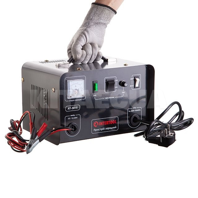 Зарядное устройство для аккумулятора 12В/24В 30А 400Ач Intertool (AT-3015) - 5