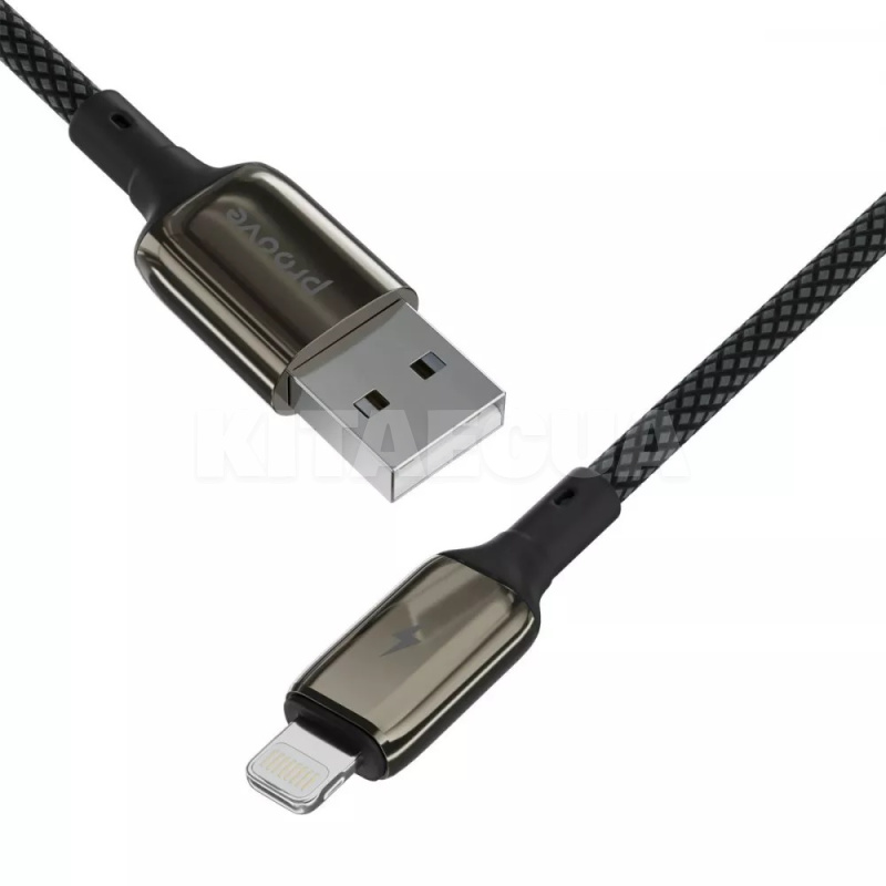 Кабель USB Lightning 2.4A 1м Dense Metal чорний PROOVE (504960001) - 4