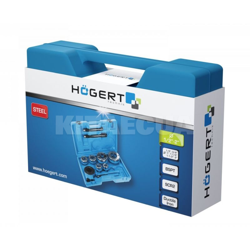 Набор плашек трубных для нарезания резьбы (1/2"-2") 6 предметов HOGERT (HT1P636) - 2