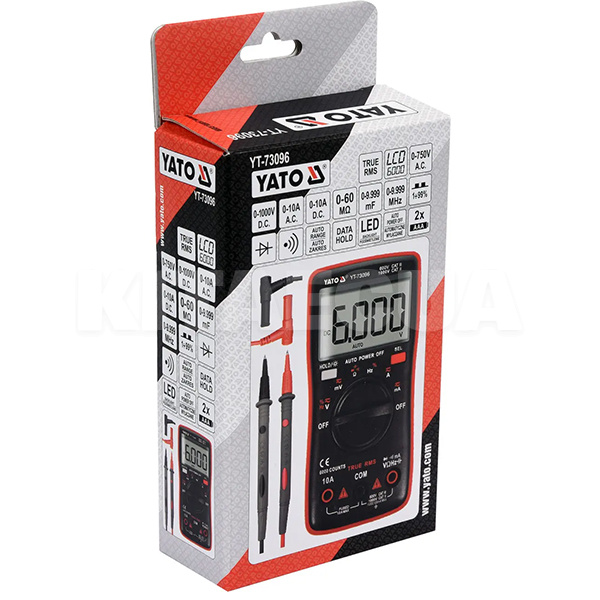 Мультиметр цифровой 0-750 В YATO (YT-73096) - Kitaec.ua 2 Мультиметр цифровой 0-750 В YATO (YT-73096) - 2