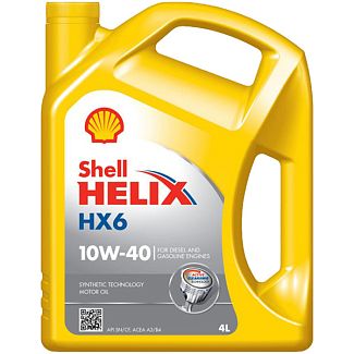 Масло моторное полусинтетическое 4л 10W-40 Helix HX6 SHELL