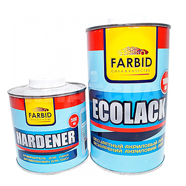 Лак глянцевый 1.5л акриловый бесцветный Eco Lack FARBID (00000067293-FARBID)