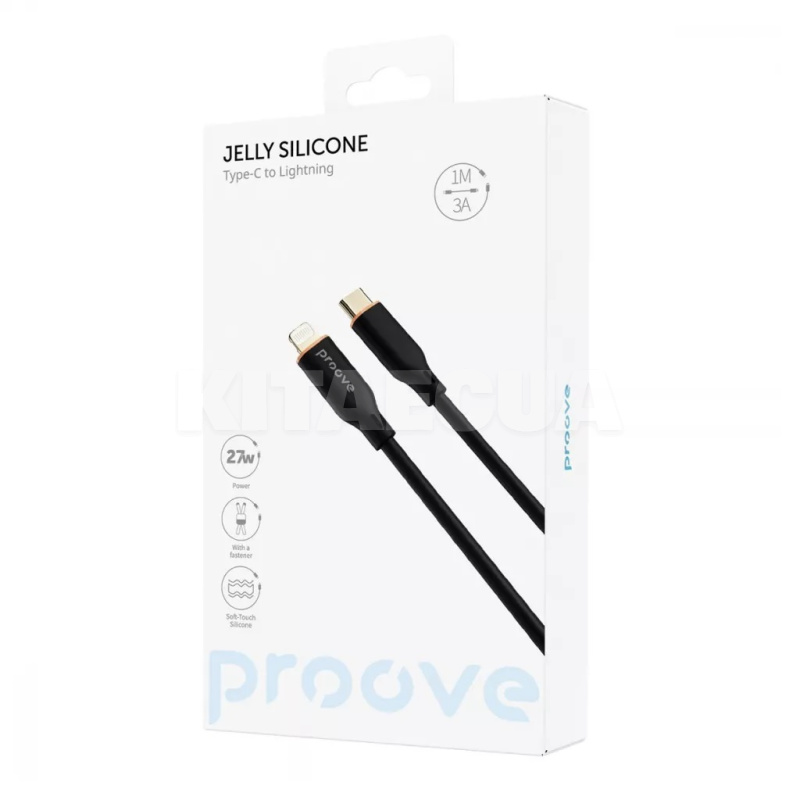 Кабель Type-C Lightning 27W 1м Jelly Silicone білий PROOVE (492000003) - 2
