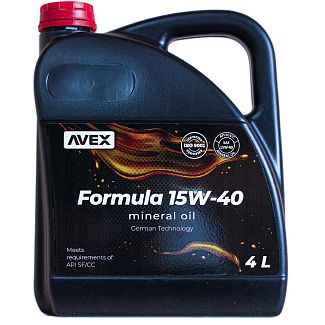 Масло моторное FORMULA 4л 15-W40 минеральное AVEX