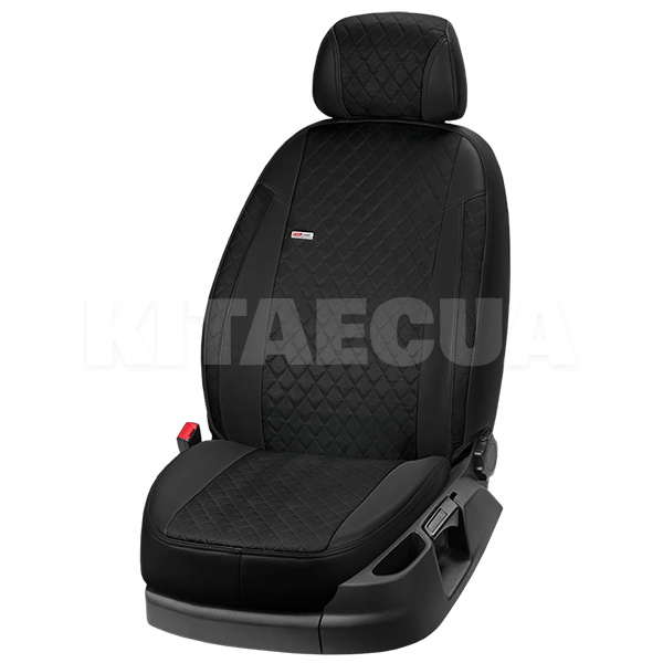 Чехлы на сиденья авто Nissan Leaf (2018) черные EMC-Elegant (908-Eco Lazer+Antara 2020 (R))