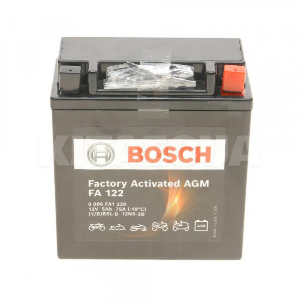 Мото аккумулятор FA 122 5Ач 75А "+" слева Bosch (0 986 FA1 220)