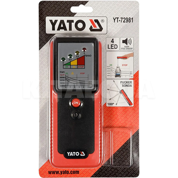 Тестер тормозной жидкости с индикатором и звуковым сигналом YATO (YT-72981) - 3