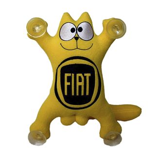 Іграшка для автомобіля жовта на присосках Кіт Саймон "Fiat" 