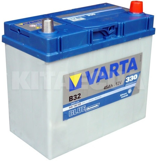 Аккумулятор 45Ач Euro (T1) 238x129x227 с обратной полярностью 330A Blue Dynamic VARTA (VT 545156BD)