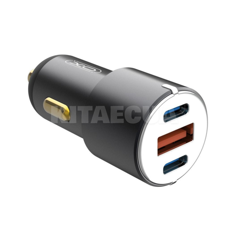 автомобільний зарядний пристрій USB+2Type-C 3А XO (XO-CC45-BK) - 3