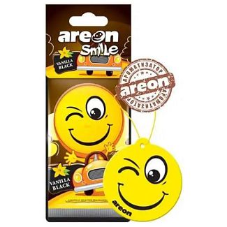 Ароматизатор сухий лист "чорна ваніль" Smile Dry Vanilla Black AREON
