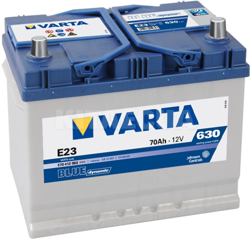 Акумулятор автомобільний 70Ач 630А "+" праворуч VARTA (VT 570412BD)