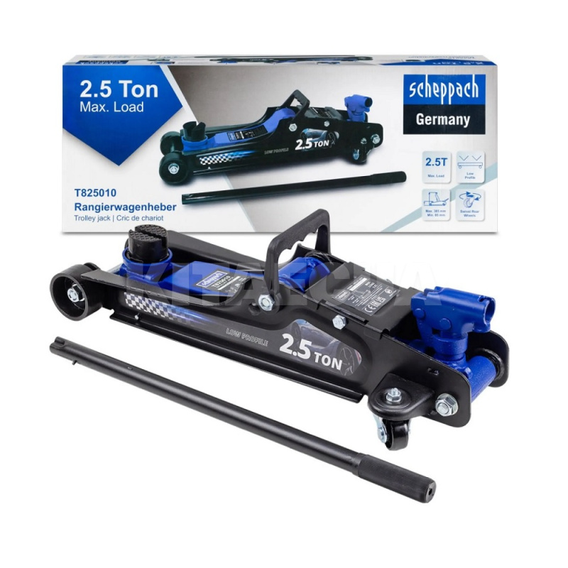 Домкрат гідравлічний підкатний до 2.5т (85-385мм) SCHEPPACH (SCH-T825010)