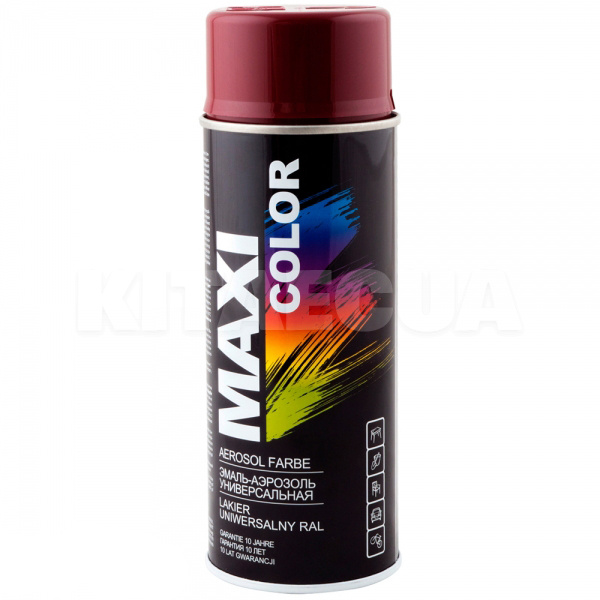Краска-эмаль бордовая 400мл универсальная декоративная MAXI COLOR (MX3005)