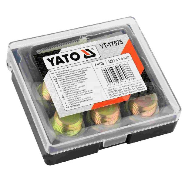 Набір для ремонту пробок масляного піддону М22 х 1.5 6 шт. YATO (YT-17575) - 2