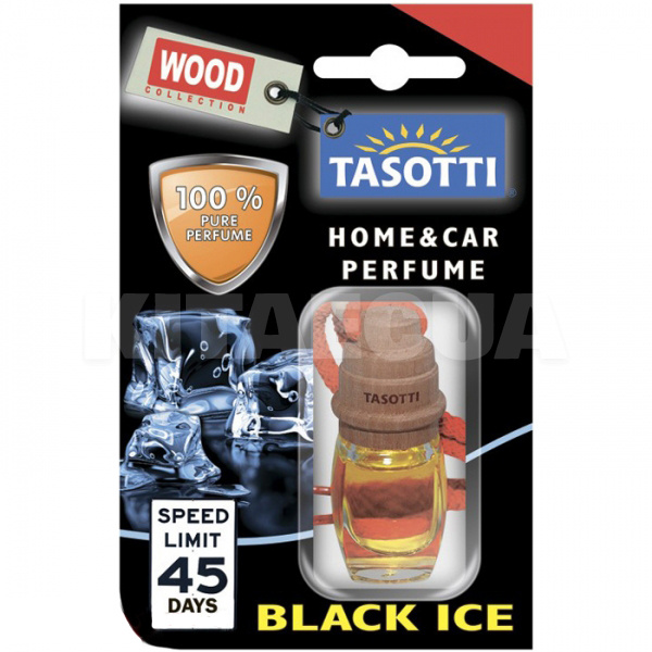 Ароматизатор пробковый "чёрный лёд" 7мл на зеркало Wood Black Ice TASOTTI (110503)