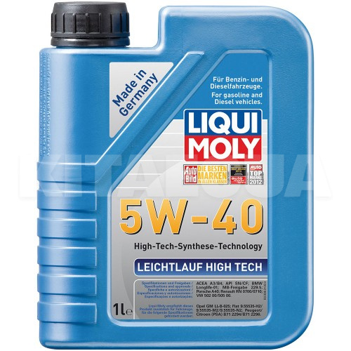 Масло моторное синтетическое 1л 5W-40 Leichtlauf High Tech LIQUI MOLY (8028)