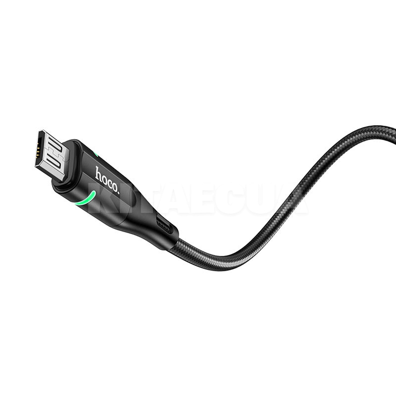 Кабель USB microUSB 2.4A U93 Shadow 1.2м чорний HOCO (6931474732156) - 2
