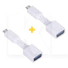 Переходник USB - microUSB AC-110 белый с кабелем 2шт. XoKo (XK-AC110-WH2)