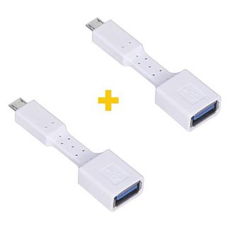 Переходник USB - microUSB AC-110 белый с кабелем 2шт. XoKo