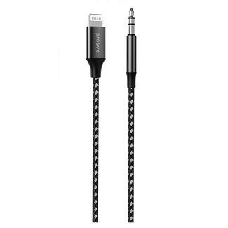 Кабель AUX Lightning 1м SoundMesh серый PROOVE
