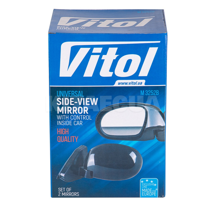 Дзеркало бічне хром ЗБ 3252B (2шт) VITOL (ЗБ 3252B CHROME) - 2
