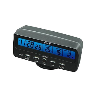 Автомобильные часы с внутренним и наружным термометром VST