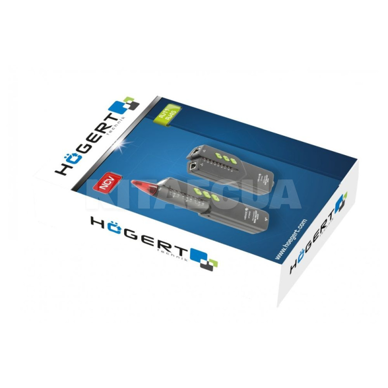 Тестер интернет-кабелей RJ45 и телефонных кабелей RJ11 HOGERT (HT1E640) - 2