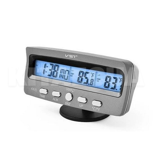 Автомобільний годинник з внутрішнім і зовнішнім термометром VST (VST-7045)