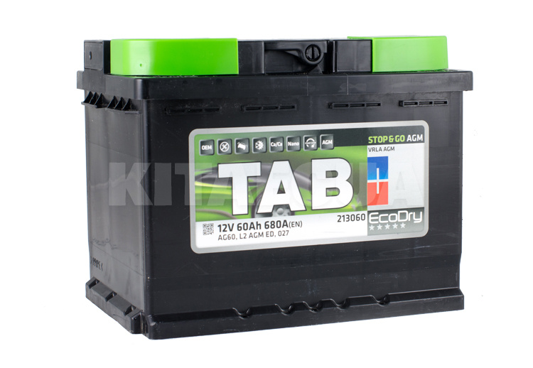 Акумулятор автомобільний 60Ач 680А "+" праворуч TAB (TAB ECODRY 60)