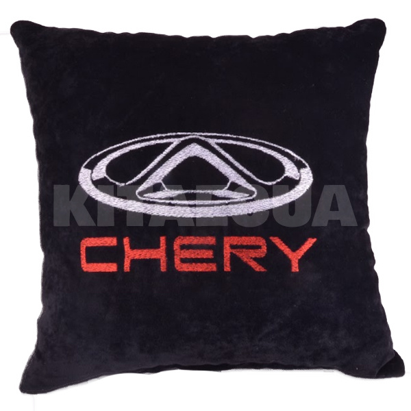 Подушка в машину декоративна "Chery" чорна SLIVKI (PODUSHKA-CHERY)