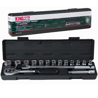 Набор торцевых головок с трещоткой 1/2" 17 предметов KING STD