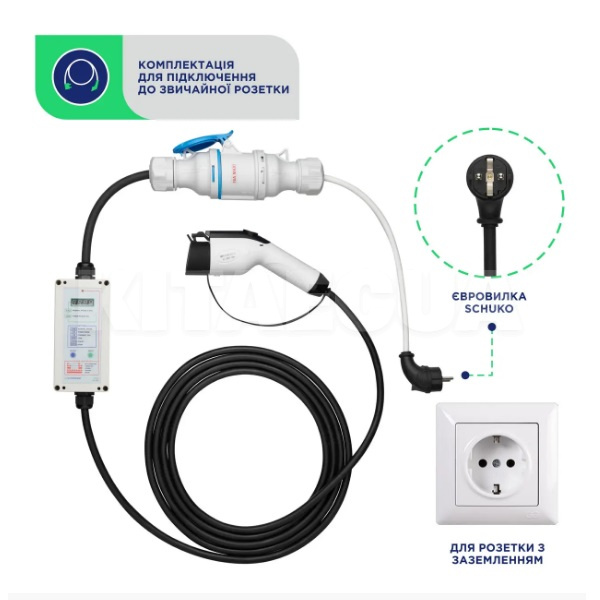 Зарядка для електромобіля Type 1 7.4 кВт 32А 1-фаза UACHARGER (СHS-PR120711-21)
