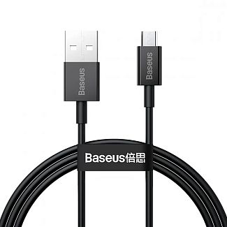 Кабель USB microUSB 2A Superior Series 1м чорний BASEUS