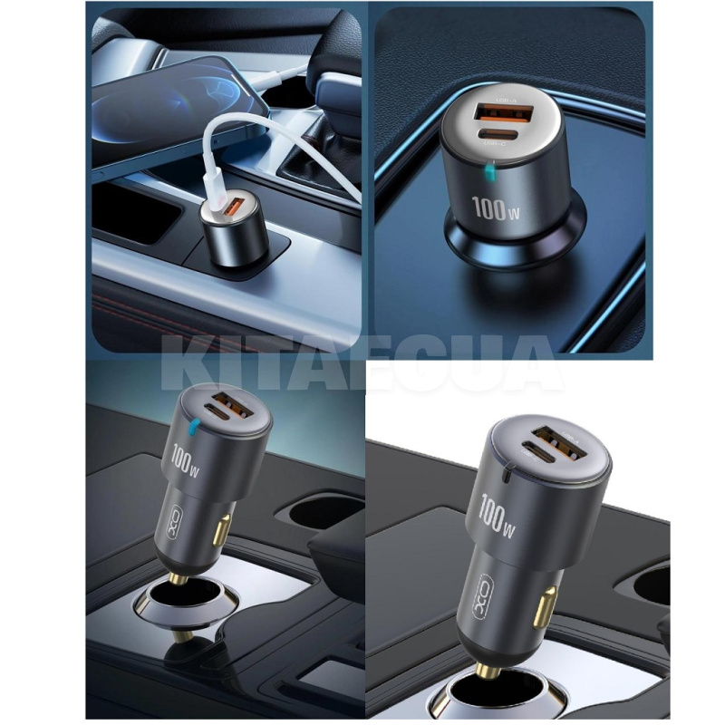 автомобільний зарядний пристрій USB+Type-C 3А XO (XO-CC47-BK) - 5