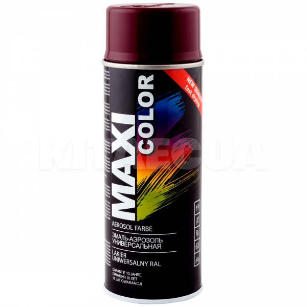 Краска-эмаль коричнево-красная 400мл универсальная декоративная MAXI COLOR (MX8016-MAXI COLOR)