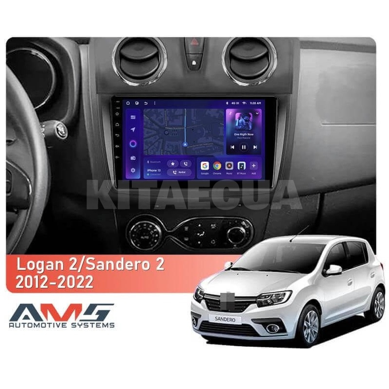 Штатна магнітола MOSS M3 4+32 ГБ 9" Renault Sandero 2 2013-2022 (F2 B) AMS (50642) - 2