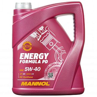Масло моторное синтетическое 5л 5W-40 Energy Formula PD Mannol