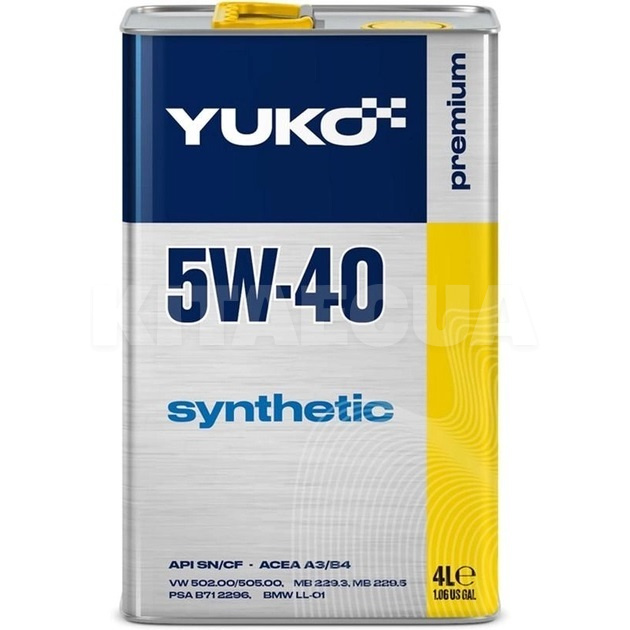 Масло моторное синтетическое 4л 5W-40 Synthetic Yuko (4820070241167)