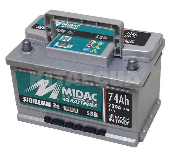 Аккумулятор автомобильный 74Ач 720А "+" справа MIDAC (S574.018.072) - 2