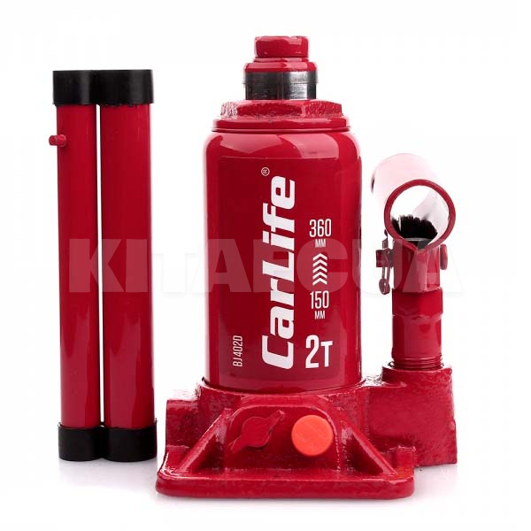 Домкрат гидравлический бутылочный до 2т (150мм-360мм) CARLIFE (BJ402D)